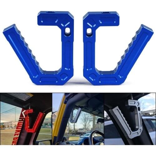1 Pair Front Grab Handle CNC Aluminum Grip Bar for Jeep JK Wrangler 07-18 Sport Sahara Rubicon