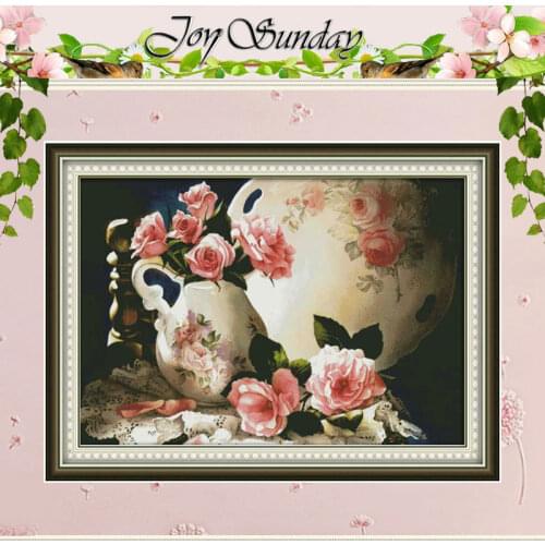 Charm of Porcelain Counted Cross Stitch 11CT 14CT Cross Stitch Sets Wholesale flowers Cross-stitch Kits Embroidery Needlework