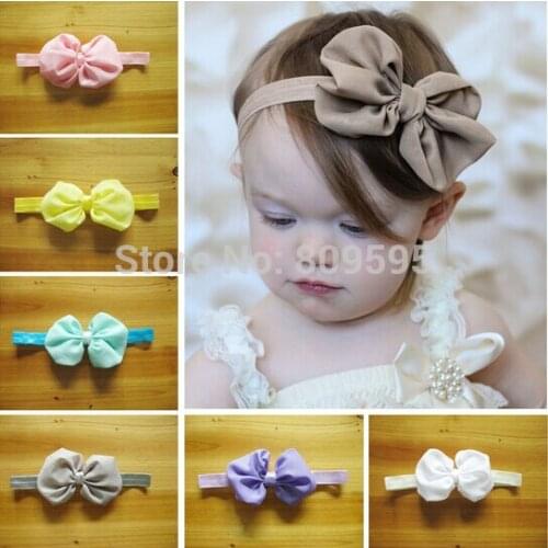 50 pcs/lot Soft chiffon bow Headband