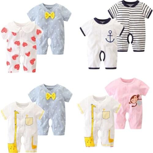 Summer Baby Boy roupa de bebes Newborn Jumpsuit Long Sleeve Cotton Pajamas 0-12 Months Rompers Baby Clothes