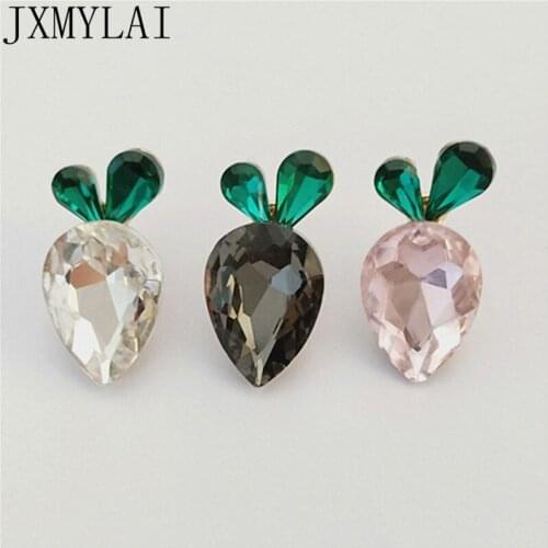 SEA MEW 10 PCS 19mm Fashion Metal Alloy Crystal Rhinestone Carrots Connectors Charm For Jewelry Making