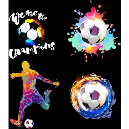 Sports Thermal Transfer Stickers Football Club Thermo Transfers For Clothes Boys Gift Jeans Back Patch Iron-On Clothing Patches