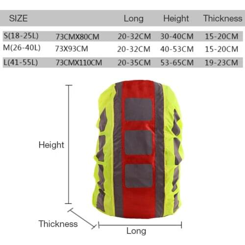 20-55L Reflective Backpack Cover Sport Bag Covers Rain Cover Backpack Outdoor Riding Dustproof Waterproof Rainproof Classical