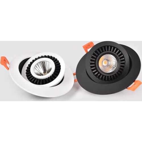 Rotation angle dimmable LED downlight, 5W, 7W, 10W, 15W, 18W, AC 110V, 220V LED ceiling spotlight, black/white