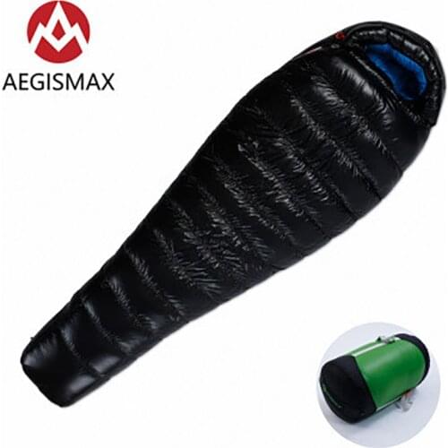AEGISMAX D Outdoor Winter Mummy Sleeping Bag FP650+ Thicken 10℉~23℉ Keep Warm 90% White Duck Down Windproof Camping Sleeping Bag