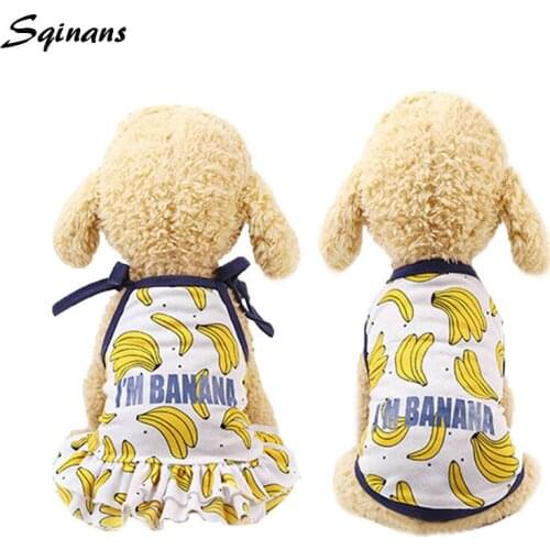 Breathable Small Pet Clothes Dog Summer Dresses Couples Fruit Print Dog Vest Summer Clothes For Pinscher Chihuahua Yorkie