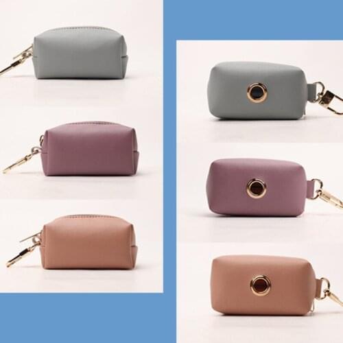 X6HD Travel Outdoor Protable Dog Poop Bag Dispenser PU Leather Pouch Pet Puppy Cat Pick Up Poop Bag Holder Garbage Waste Bags