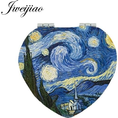 Youhaken van gogh masterpiece Sunflower Famous paintings The Starry Night Portable mirror Beauty Health for women ZZ75