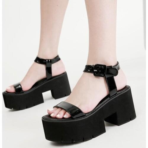 Large Size 34-40 Ladies Sandals Summer New Fashion All-Match European And American Style Platform High-Heeled Sandals