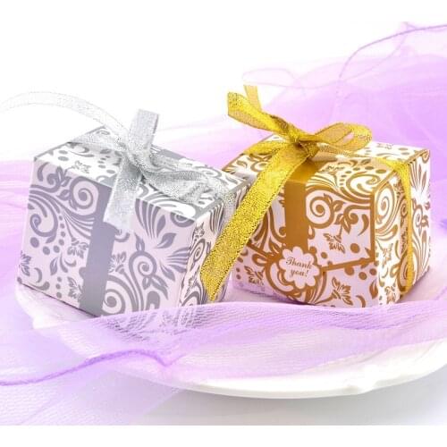 Gold/Sliver Candy Box Wedding Favors and Gifts Wedding Candy Box Wedding Decoration Birthday Party Supplies Packaging Boxes