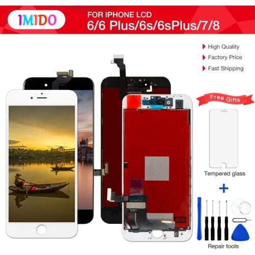 1Pcs Pantalla Screen For iPhone 6 LCD Display For iPhone LCD 6S 7 8 OEM Screen 3D Touch AAA Assembly Black White With Free Gifts