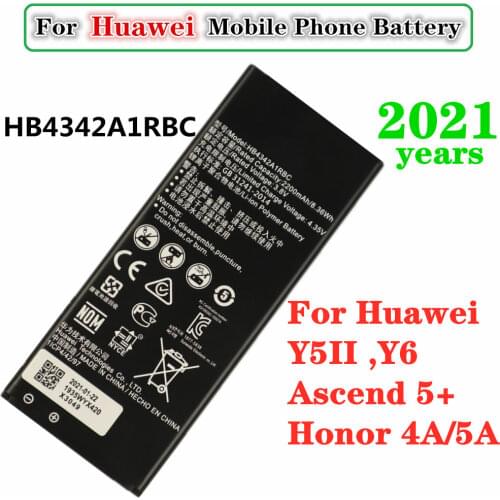 2021 HB4342A1RBC For Huawei Y5II Y5 II 2,Ascend 5+,Y6,Honor 4A SCL-TL00,Honor 5A LYO-L21 Phone Battery 2200mAh High Capacity