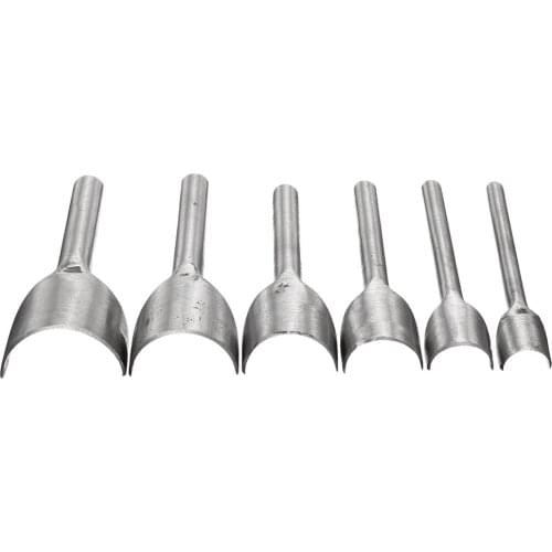 6pcs Half-Round Shape Hole Chisel Graving Stitching Punch Tool DIY Handmade Leather Craft Tools