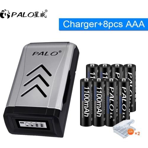 PALO 1100mAh NI-MH 1.2V AAA battery AAA rechargeable battery aaa batteries for camera Microphone toy car and AA battery charger