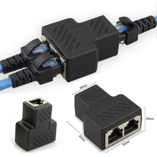 RJ45 Female Splitter Connector Adapter For Laptop Docking Stations1 to 2 Dual Female Port CAT 5/CAT 6 LAN Ethernet Network Cable