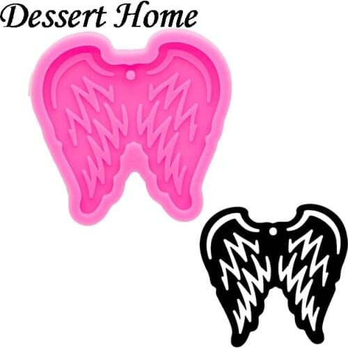DY1041 Wings Feathers Keychain Silicone Mold to Make Crafts with Epoxy, Fondant Chocolate Sugar Craft Molds DIY Cake Moulds