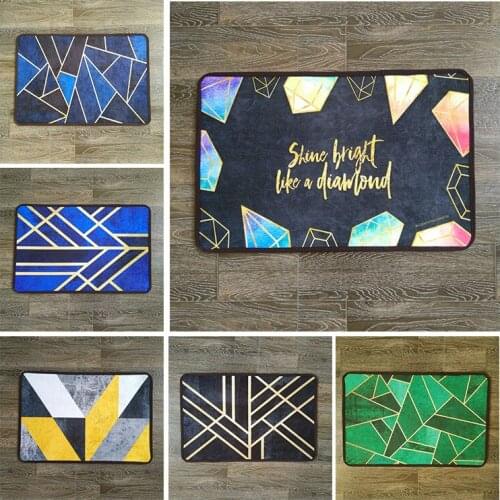 European Style Geometric diamond Kitchen Mat Gold rugs and carpets for home living room Door mats Outdoor Bathroom Floor Mat