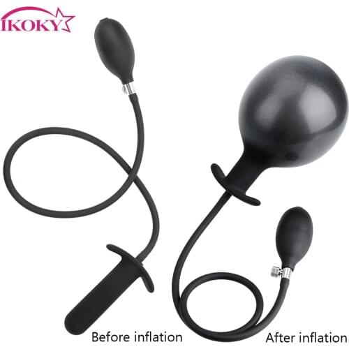 IKOKY Expandable Butt Plug Adult Products Prostate Massage Anal Dilator Inflatable Anal Plug Sex Toys for Women Men Silicone