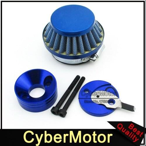 Blue Aluminum Racing Carburetor 44mm Air Filter Clearner Adapter Vstack For 23cc 33cc 43cc Engine Big Foot Goped Blade Z Scooter