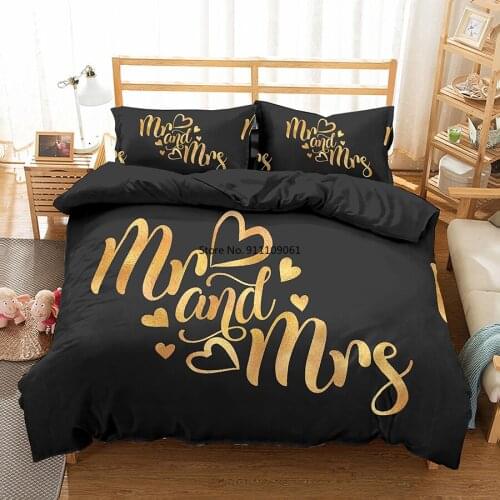 Creative Lover Double Bedding Set Cover Luxury 2 Set Black Bedding Set White Bed Cover Duvet Cover 260X240 Queen King Quilt Cove