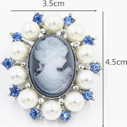 L93F Fashion Pearl Lady Vintage Cameo Victorian Style Wedding Party Brooch Pin