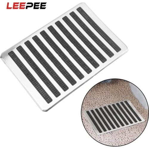 LEEPEE Car Floor Mat Patch Foot Heel Pedal Driver Car Side Floor Carpet Mats 23.5x16cm Stainless Steel Anti-skid Pedal Universal