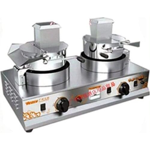 VBG-702 gas popcorn machine Double head luxury popcorn machine Commercial stainless steel 10 oz popcorn machine