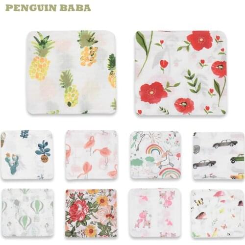 Muslin Bandana Newborn Soft 70%Bamboo 30%Cotton Baby Swaddle Wraps Wrap Feeding Burp Cloth Towel Scarf Baby Stuff 55*55cm
