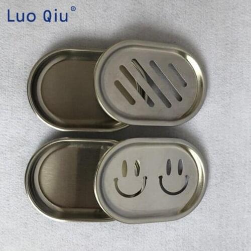 Soap Dish Holder Stainless Steel porta sapone Wall Mounted Bathroom Creative Double Draining Soap Box Chrome 2 pcs/lot