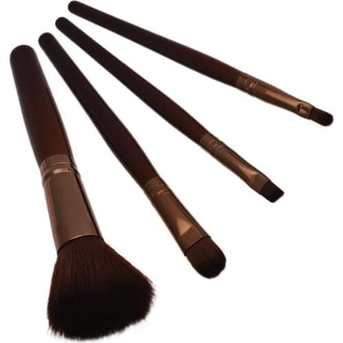 4PCS Wool Cosmetic Makeup Brushes Set Kit Tools Powder Foundation Eyeshadow Eyeliner Eyebrow Lip Blusher Brush #Y