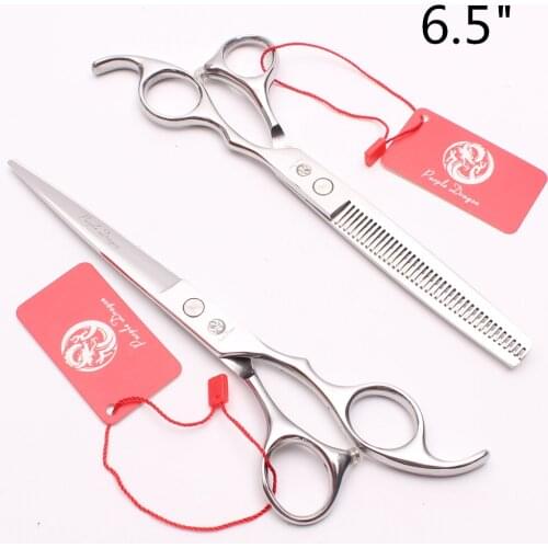 6.5inch 18.5cm Purple Dragon Hairdressing Scissors Cutting Scissors Thinning Shears Professional Hair Scissors Set of Tool Z1006