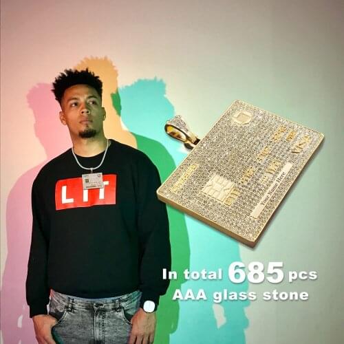 MYLONGINGCHARM Customize name VIP credit card Hip Hop Necklace 60cm Chain Hip Hop Jewelry Gift AAA glass stone paved pendant