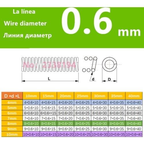 304 stainless steel hook Compression will spring toy spring 0.6 mm wire spring OD4/5/6/8/10 mm 20 PCS