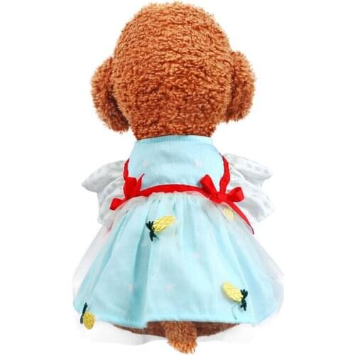 Veil Summer Dress for Dog Chihuahua Small Pets Dog Clothes Princess Wedding Dress Skirt Cat Clothing Spring Pet Clothes S-L