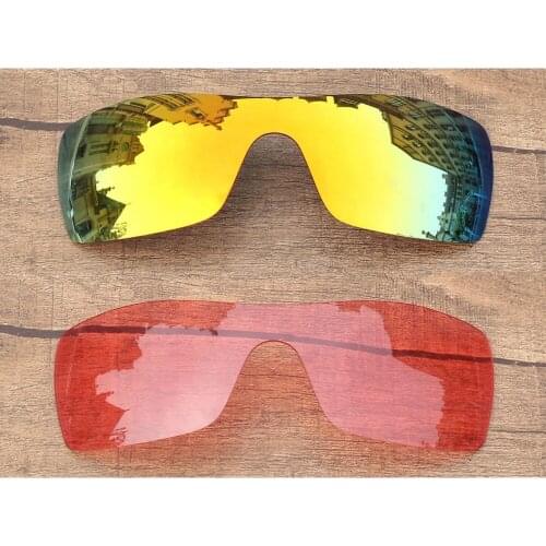 Vonxyz Two Pieces Ruby Mirror & Pink Replacement Lenses for-Oakley Batwolf Frame