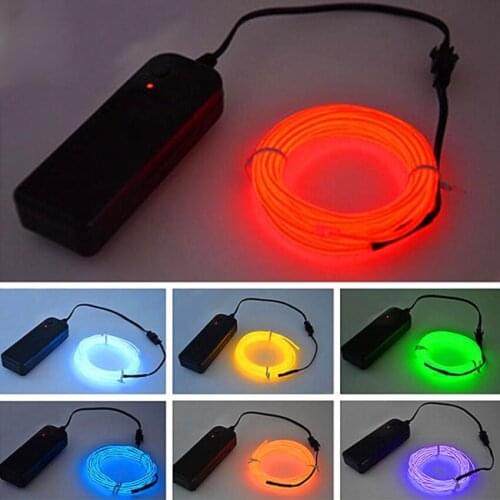 3V 5M Led Cold Light Line Flexible Neon Strip Car Interior Light Car Ambient Light Atmosphere Lamp Door DIY Decorative