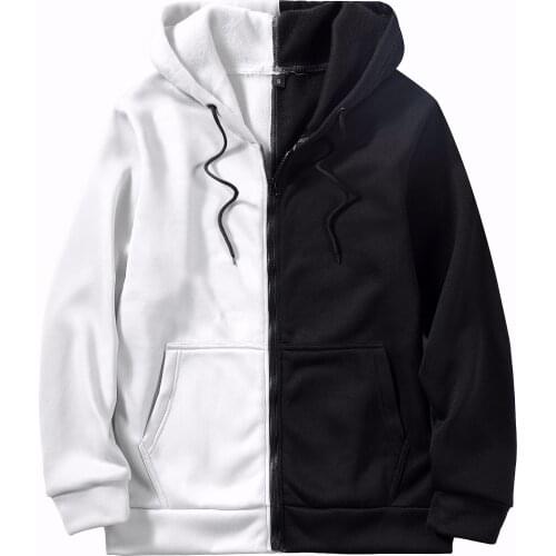 Zipper Sweatshirt Men Hooded Streetwear Hoodies Men 2021 New Oversized Hoodie Men Gym Tracksuits Outwear Patchwork Hoody