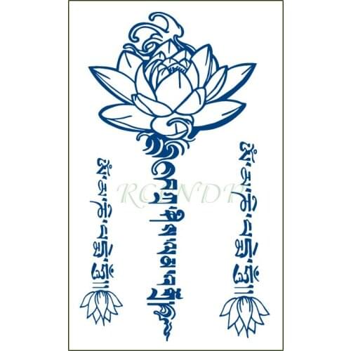 Waterproof Temporary Juice Tattoo Sticker Lotus Flower Letter Lasting Tattoos Flash Tatoo Fake Tatto for Men Women