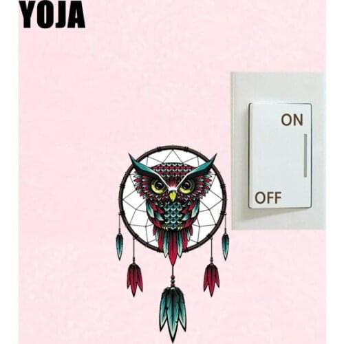 YOJA Coolest Dream Catcher And Owl Decor Switch Sticker Wall Room Personalized Bedroom 10SS0018