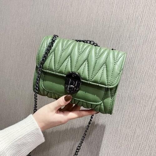 On The New Bag Women 2021 Fashion Plaid Square Bag Texture Temperament Western Style One-shoulder Messenger Bag