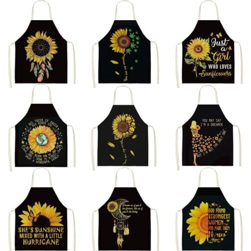 Sunflower pattern Woman kitchen apron Apron for hairdresser master apron Kitchen apron Apron for kitchen cooking accessories