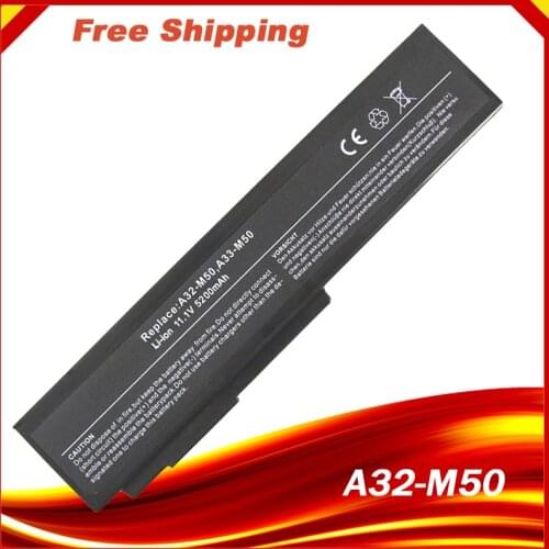 11.1V Laptop Battery For Asus n53sv N53 N53D N53DA N43 N61 X55 M60 M50 G51 G50 Series A32-M50 A32-N61 15G10N373800 70-NED1B1000Z