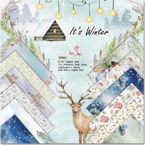 24Pcs/Lot Snowman Retro Material Papers DIY Scrapbooking Album Diary Gift Decorative Paper Scrapbooking Paper