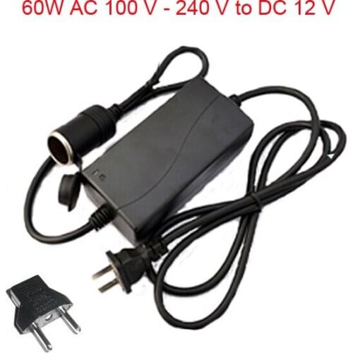 60W AC 100V-240V 100V 220V to DC 12V Car Cigarette Lighter AC/ DC Power Converter Adapter Inverter DC Power Supply Transformer