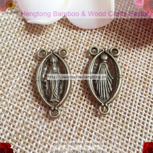 80pcs/pack cheap metal center, three holes catholic accessory,Our Lady of Grace rosary centerpiece