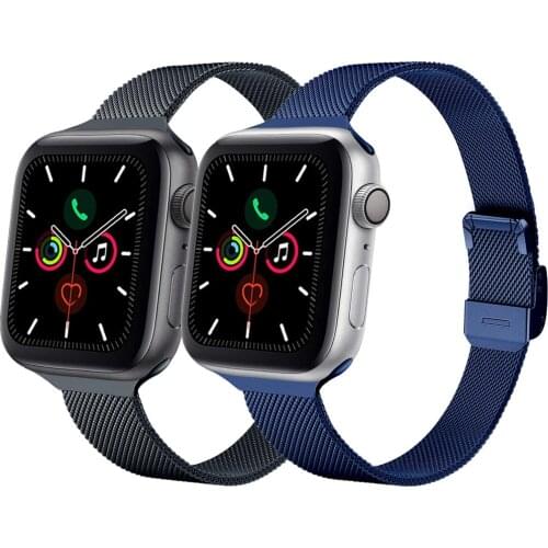 Wristband Sets for Apple Watch SE Band Series 6/5/4 40mm 44mm Ultra Thin Business Metal Bracelet for iWatch 3 38mm 42mm Strap