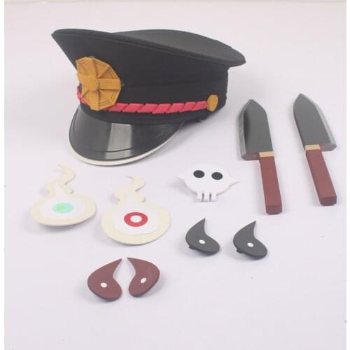 Anime Toilet Bound Hanako kun Hanako san Cosplay Toys Hat Hitodama Ghost fire Face sticker Hanako-kun Nene Yashiro Costume wig
