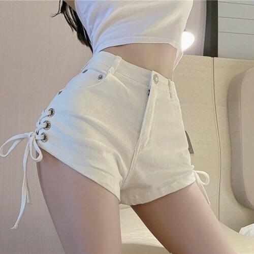 High Waisted White Wide Leg Womens Denim Shorts Sexy Stretch Slim Sexy Female 2021 Summer Ladies Short Jeans for Women Y627