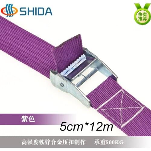 Free Shipping 1pcs 5cm*12m 500kg Metal Cam Buckle Ratchet Tie Down Luggage Load Strap Cargo Lashing PP Webbing Binding Belt