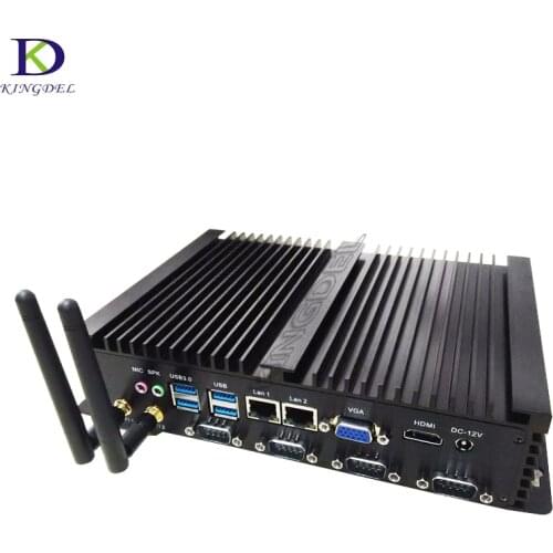 Fanless HTPC Mini PC 4 COM RS232 Intel Celeron 1037U Mini Industrial Computer Dual LAN Desktop PC USB3.0 HDMI VGA TV BOX